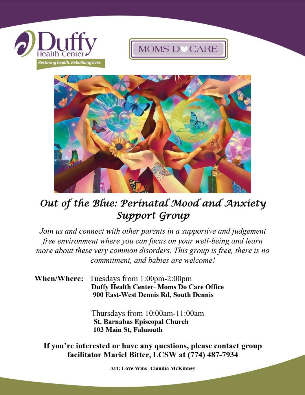 Duffy PMAD Support Groups 9 2022 Flyer