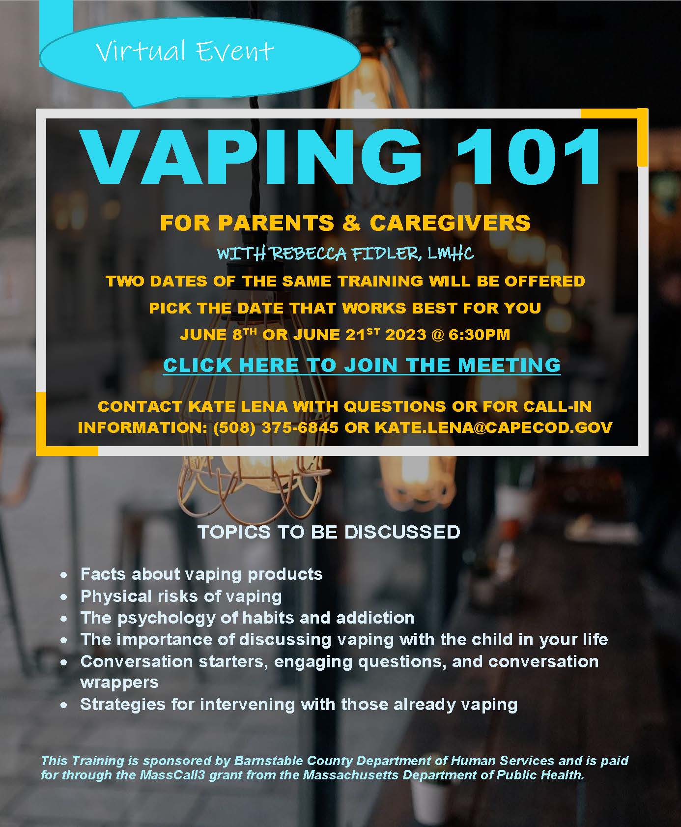 Parent Night Vaping Training Flyer final 3