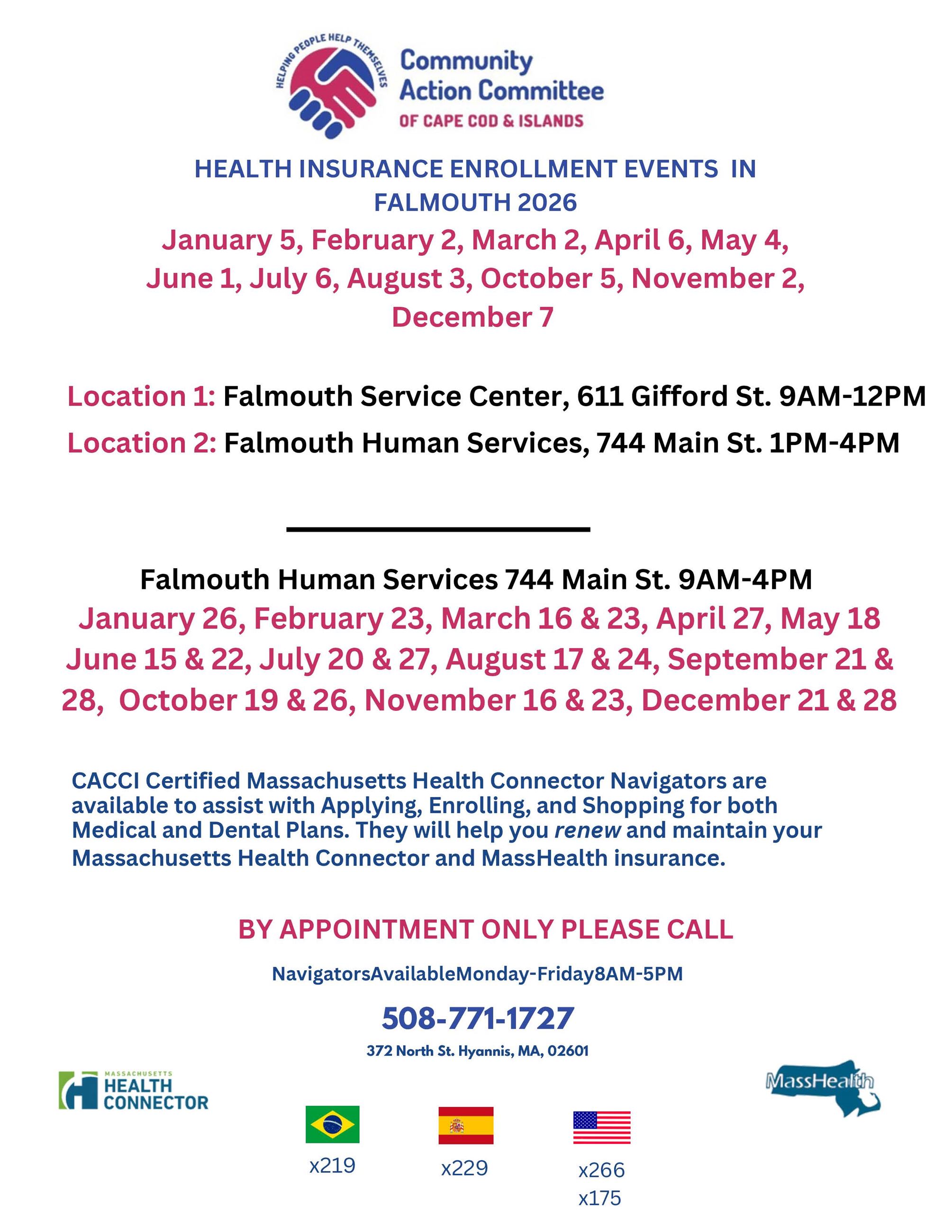 Falmouth Enrollment Event dates 2026 pdf
