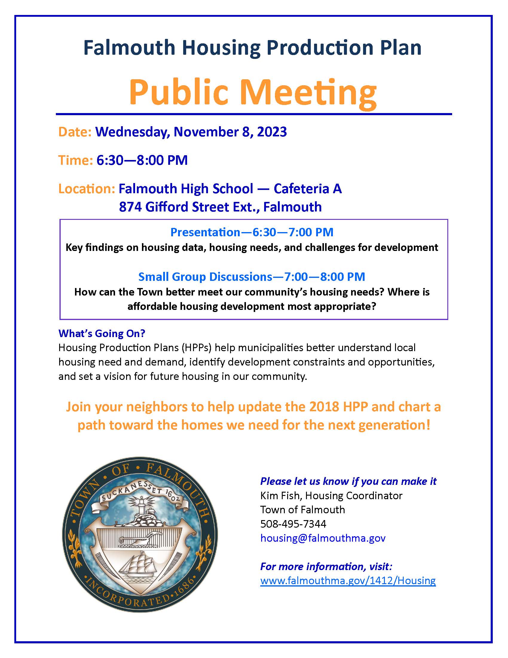 Falmouth HPP Public Meeting 1 Flyer