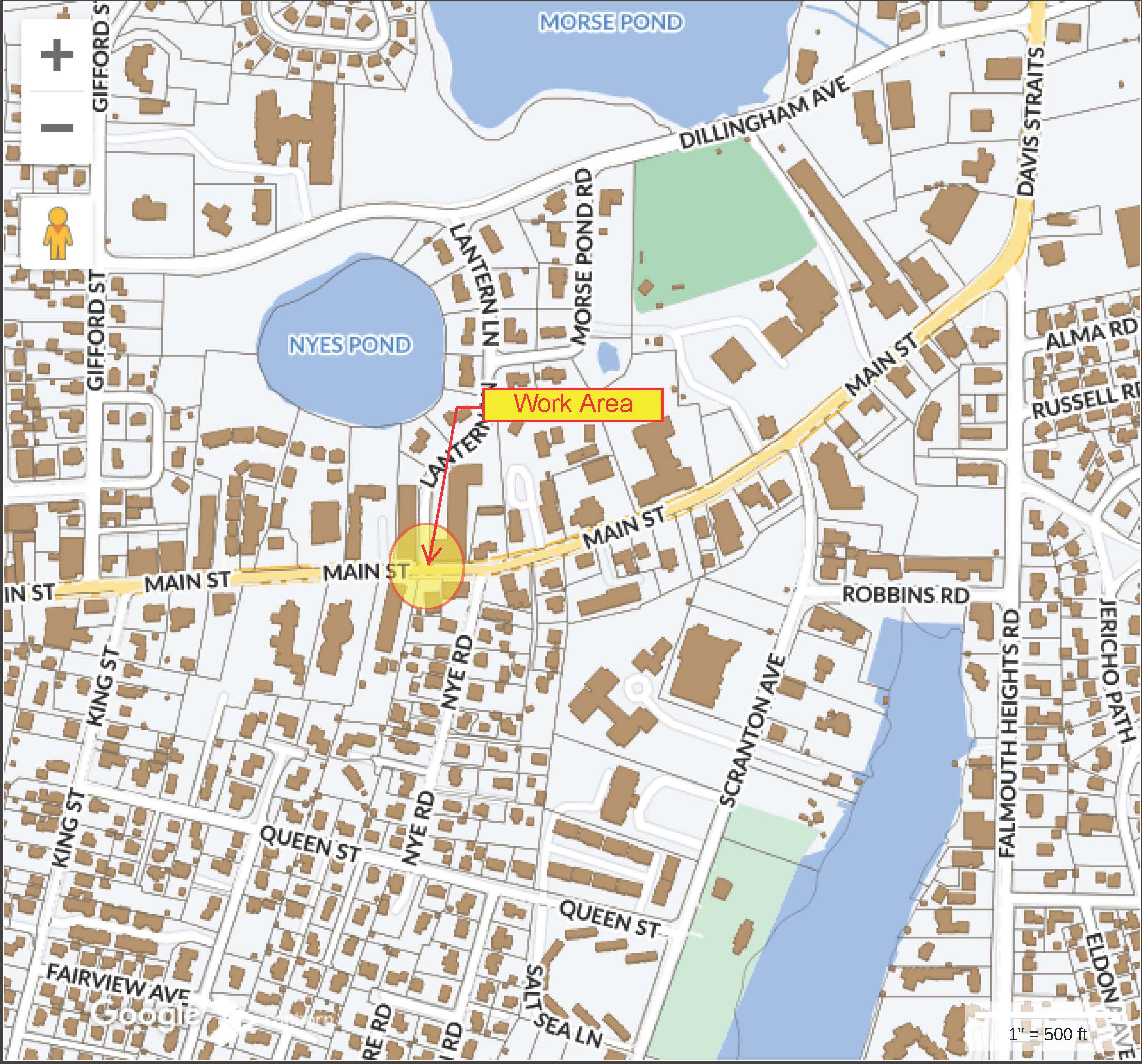 Map of Main Street Work at Lantern Lane